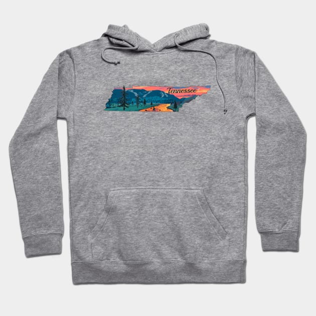 Tennessee Fly Fishing State River Sunset by TeeCreations Hoodie by TeeCreations